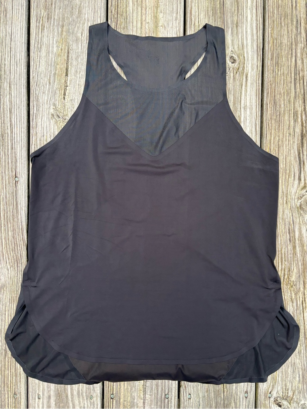 Athleta Black Speedwork Racerback Mesh Running Yoga Performance Tank Top Size S